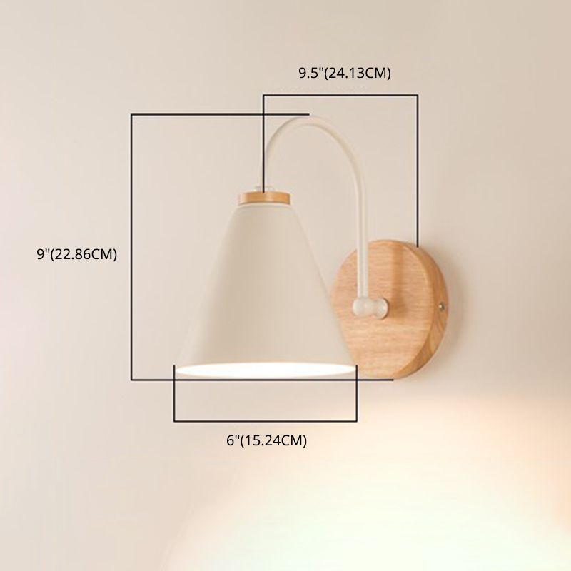 Taps toelopende kinderen slaapkamer wandlichtkit metaal 1-licht macaron wandmontage lamp