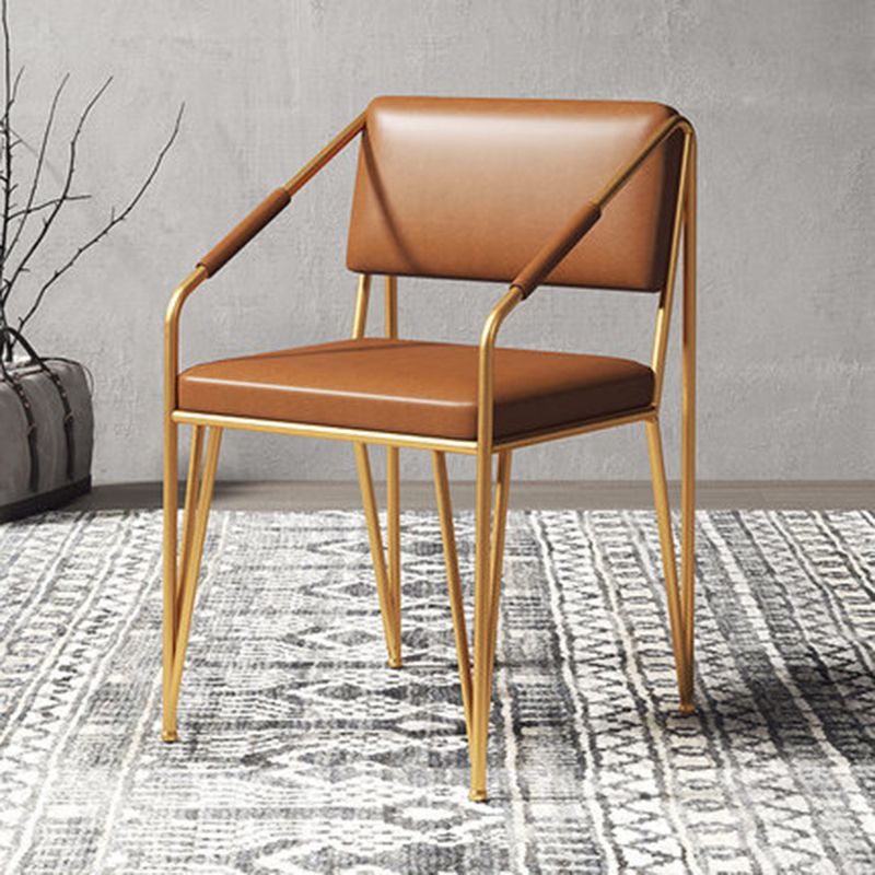 Chaises en métal de style scandinave Chaise d'appoint de cuisine à dossier ouvert (Ensemble de 2)