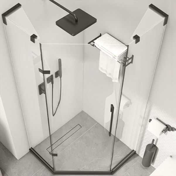 Black Scratch Resistant Shower Bath Door Semi Frameless Shower Doors