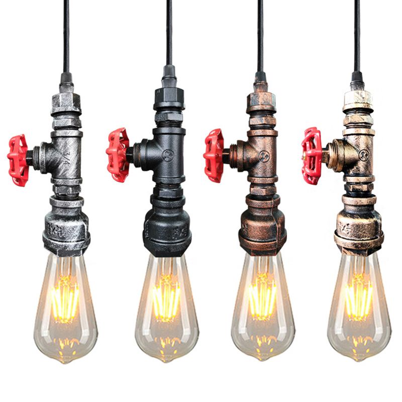 Metal Down Lighting Pendant Industrial-Style Exposed Bulb Warehouse Suspension Light