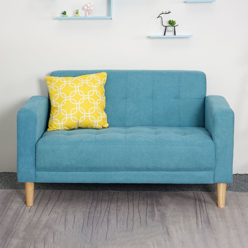 Contemporary Biscuit Back Standard Square Arm Stationary Sofa