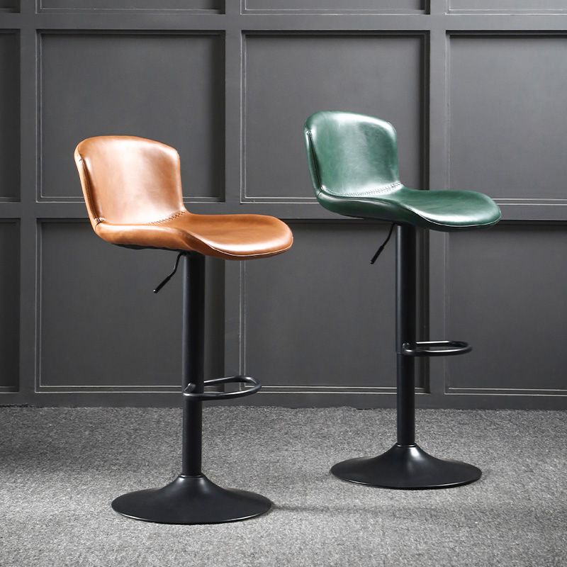 Modern Backrest Rotatable Counter Stool Iron Bar Stool with Cushion and Pedal