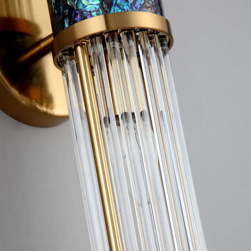 Modern Style Cylinder Shape Wall Sconce Crystal Sconces for Bedroom