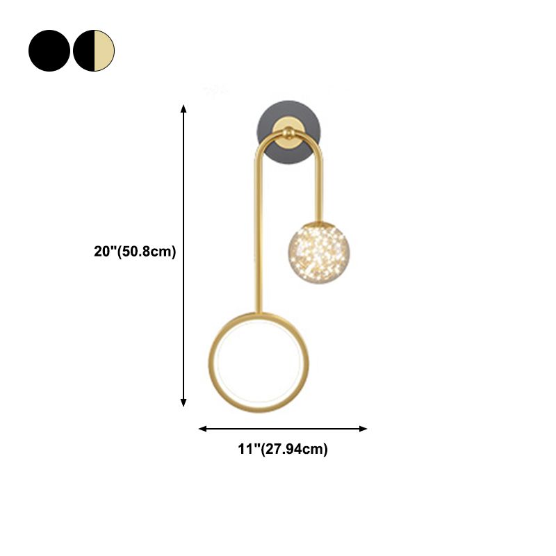 Luces de pared esféricas de estilo moderno 2 luces de montaje de pared ligera