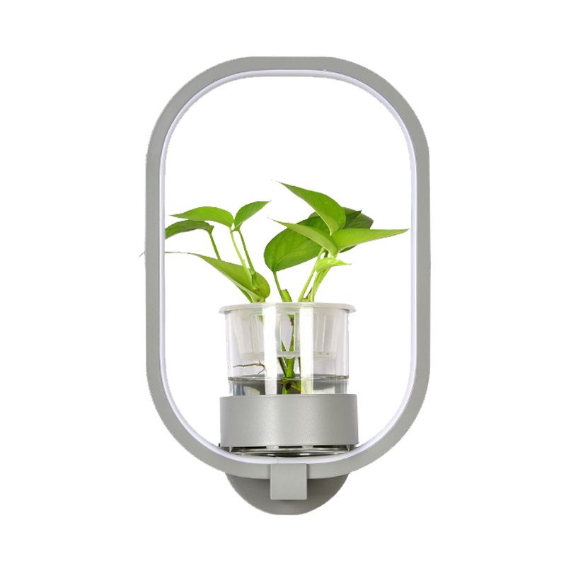 Ovales Metallleuchten Wandbeleuchtung Industrielle LED Wohnzimmerwandleuchte in Schwarz/Grau/Weiß