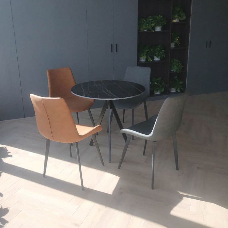 Moderne stijl eettafel van gesinterd steen, ronde eettafel met voetstuk