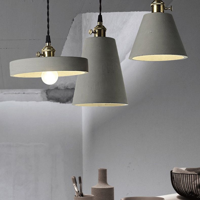 Luces de techo colgante de 1 luces con lámpara colgante de cemento moderna