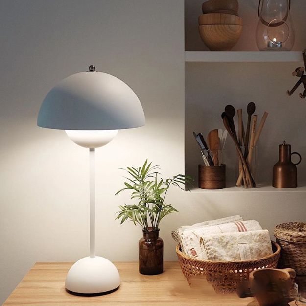 Metal Dome Night Table Lamps Modern Style 1 Light Table Lamps