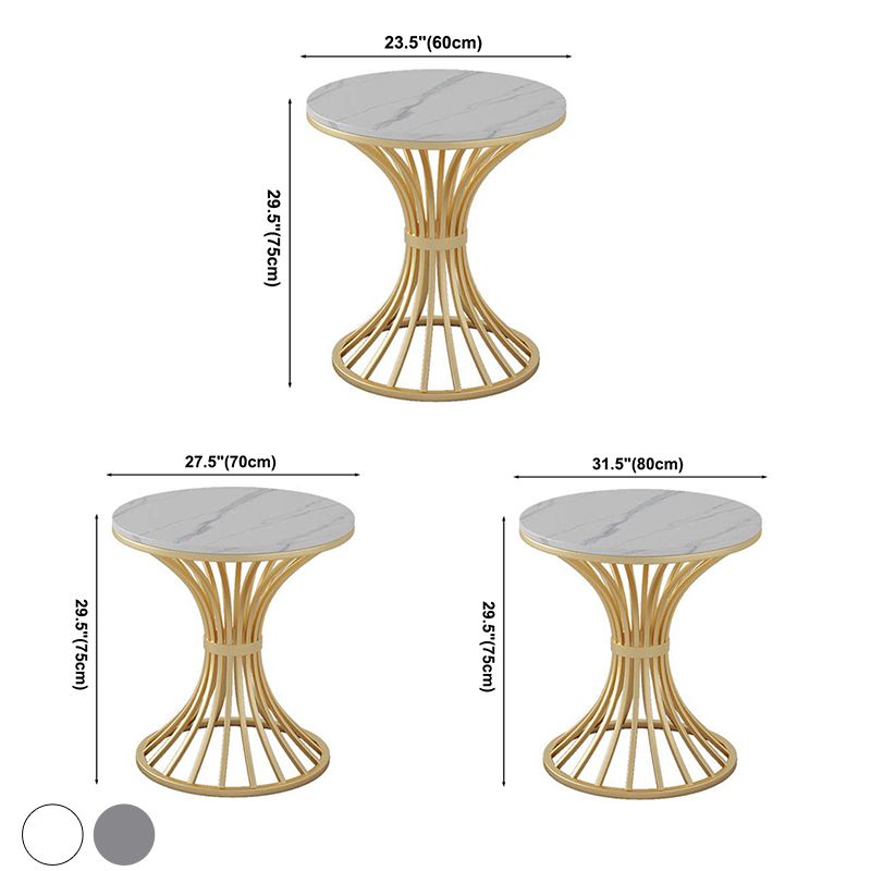 Table à manger glam rond de piédestal