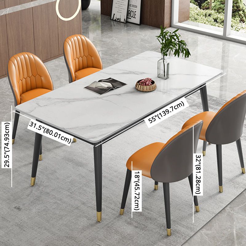 Modern Style Sintered Stone Dining¬†Room¬†Set with Rectangle Shape Dining Table Furniture