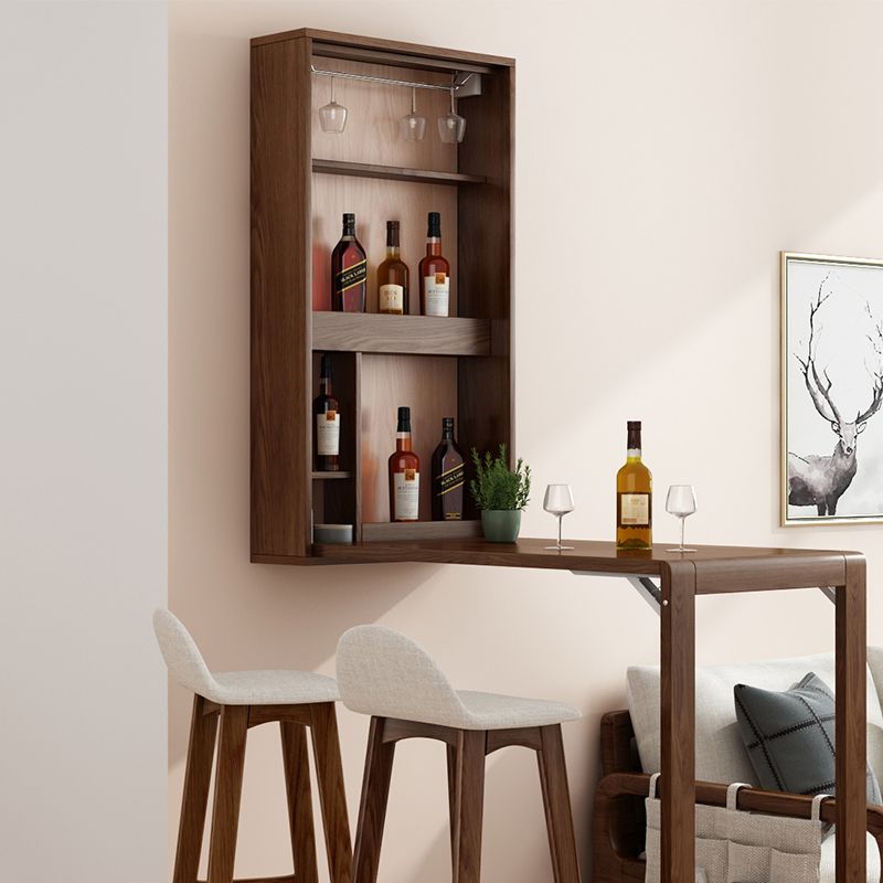 1/2/3 Pieces Folding Solid Wood Table Set for Living Room Counter Height Pub Set