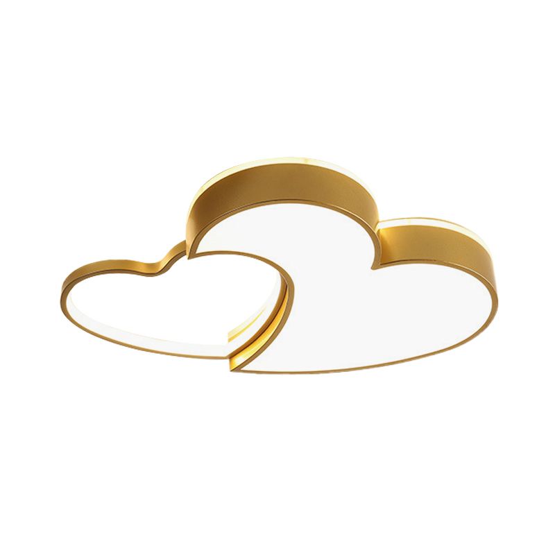 LED-Einbauleuchte für Kinder, goldfarbene Loving Heart-Deckenleuchte mit Acrylschirm