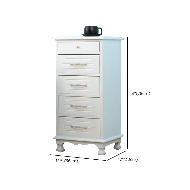 Nautical Vertical Solid Wood Storage Chest Bedroom Chest with Drawers