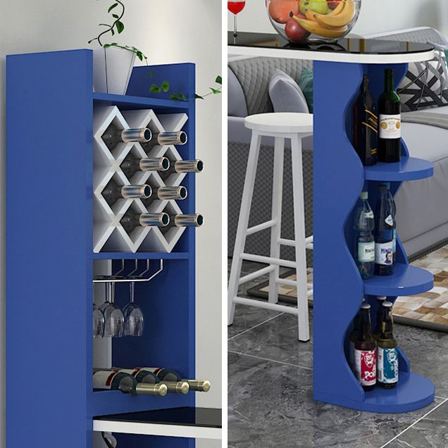 3 Pieces Bar Stool and Table Set, Contemporary and Oval for Living Room