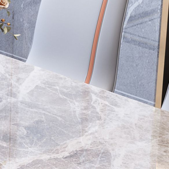 Foldable Modern Sintered Stone Dining Room Set with Round Top and Pedestal Base Furniture