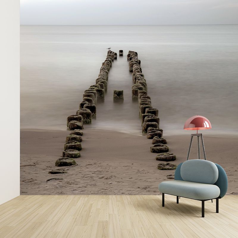 Coastal Mural Wall Covering for Bathroom Decorative Eco-friendly Wallpaper