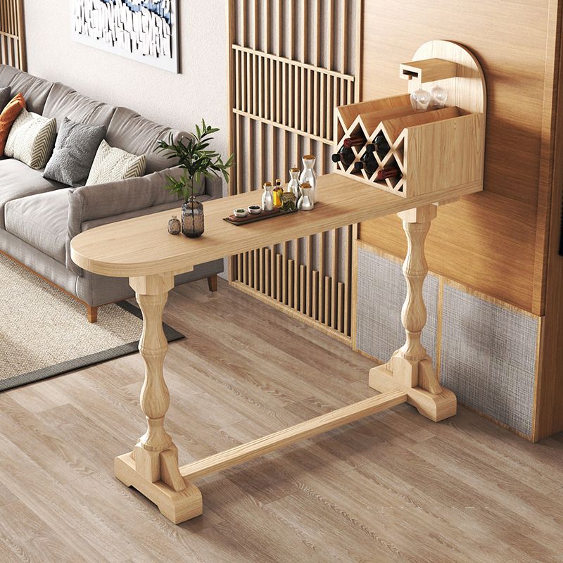 Contemporary Pub Table Specialty Solid Wood Bar Table in Natural