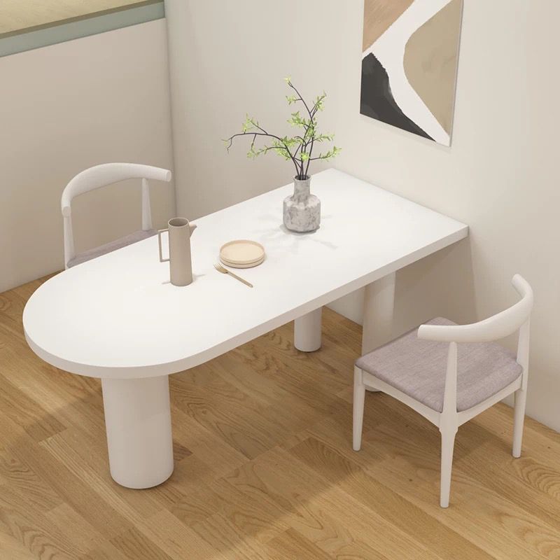 Freeform Solid Wood Dining Table Modern Furniture with Tripod Base in Matte Finish