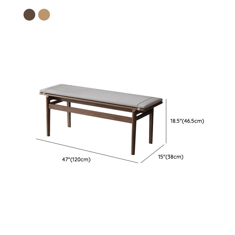 Rectangle Entryway Bench Modern Wooden Accent Bench in Solid Color