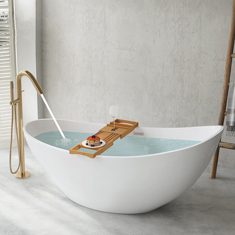 Oval Flat Bottom Soaking Bathtub Antique Finish Modern Bathtub (Board not Included)
