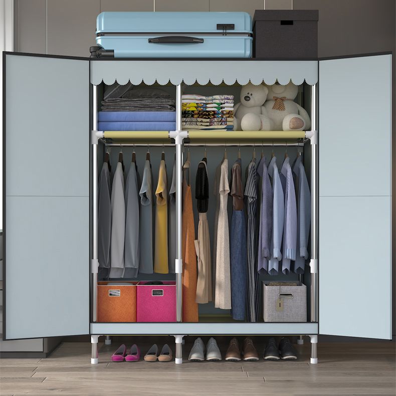 Metal Frame Wardrobe Cabinet Contemporary Style Wardrobe for Home