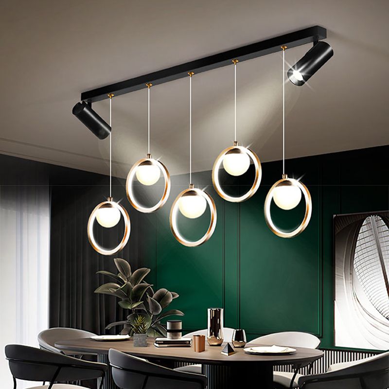 Linear Metal LED Island Light Fixture New Modern Spotlight Ceiling Pendant Light for Dining Room