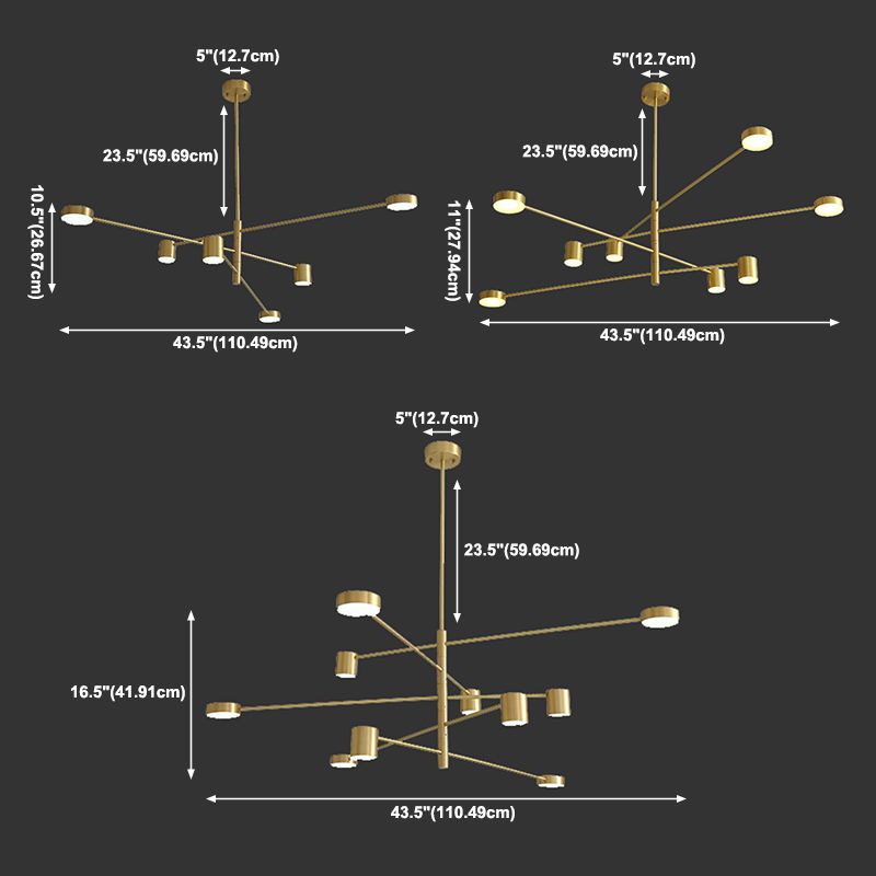 Modern Gold Multi Tier Chandelier Light Fixtures Restaurant Hanging Chandelier