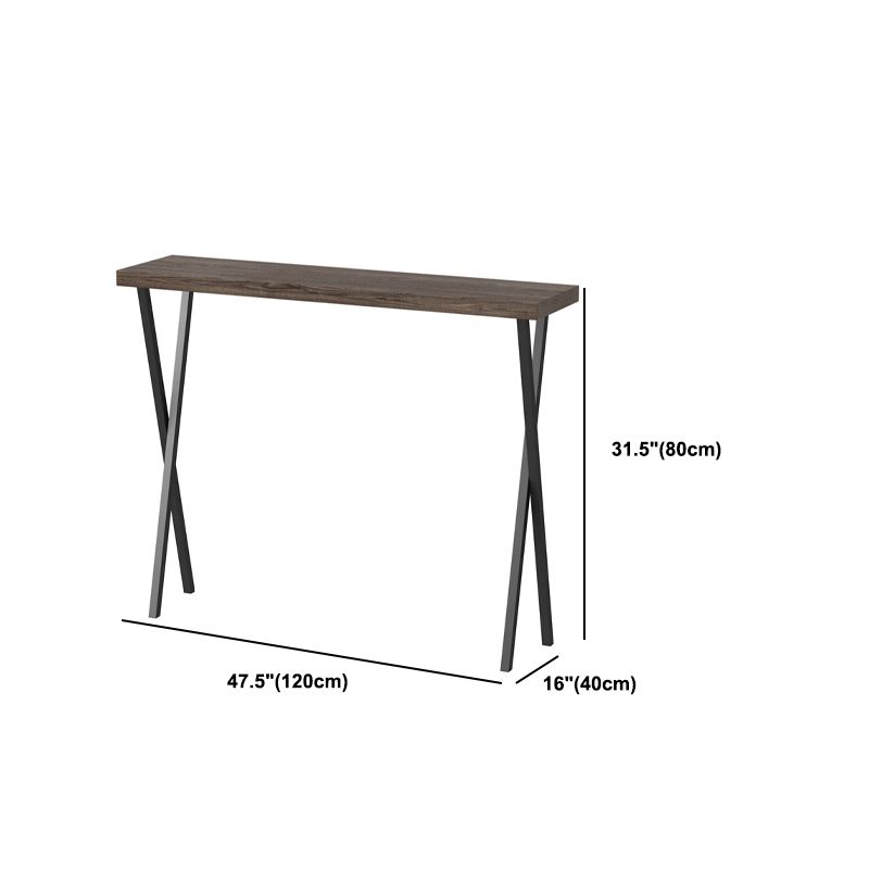 Solid Wood Mid-Century Console Sofa Table X-base Console Table, 31.49" H
