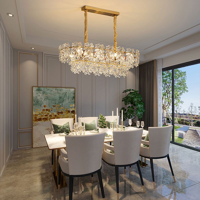 Glass Island Pendants Modern Style Pendant Lights in Gold for Living Room