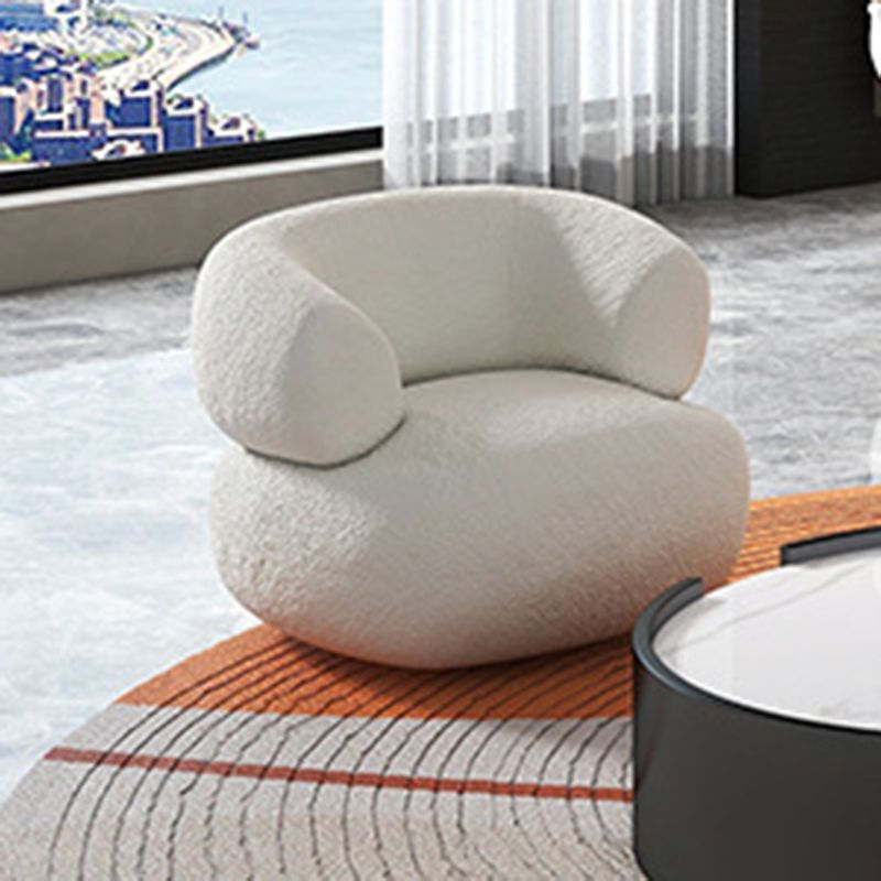 Curved 1/2/3/4-seater Sofa Modern Fabric Armless Sofa in White