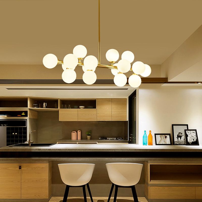Bubbles Dinning Room Island Pendant Light Glass Minimalistic Island Lighting in White