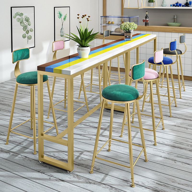 Glam Rectangle Bar Table Set 1/3 Pieces Counter Table for Dining Room