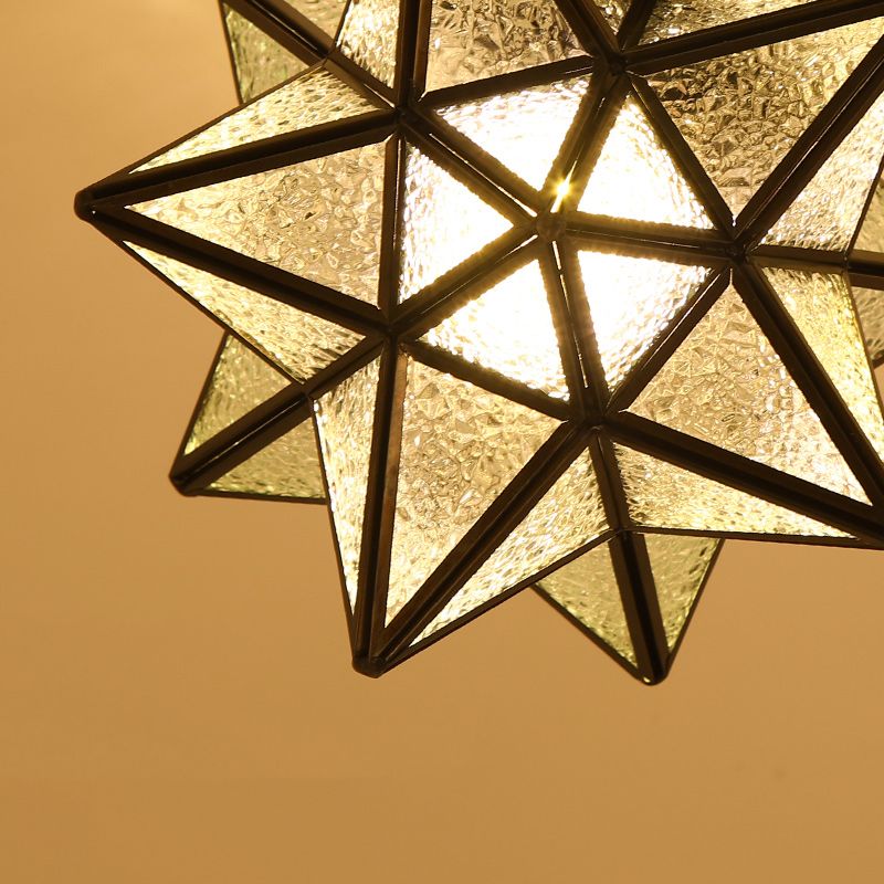 1-Light Ceiling Light Modern Ceiling Mount Light with Glass Shade for Living Room