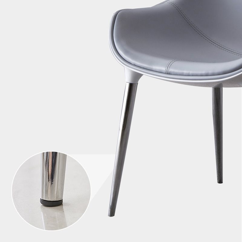 Silla auxiliar para el hogar de estilo moderno, silla de comedor tapizada de metal con respaldo sólido (juego de 2)