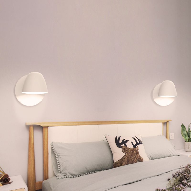 Modern Creative White Rotatable Wall Sconce Plastic Dome Wall Light for Interior Spaces