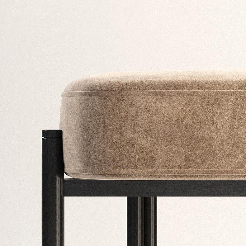 Contemporary Velvet Armless Side Chair Matte Finish Open Back Dining Chair