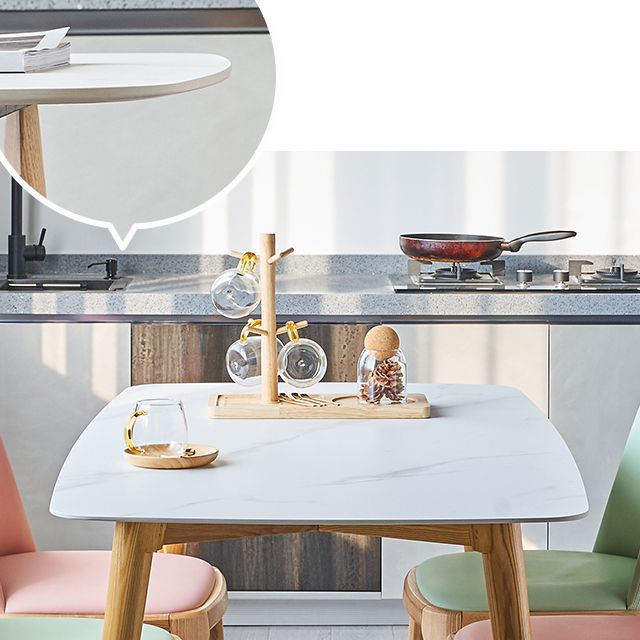 Tavolo da tavolo da top in pietra sinterizzato contemporaneo tavolo da pranzo rettangolo per cucina