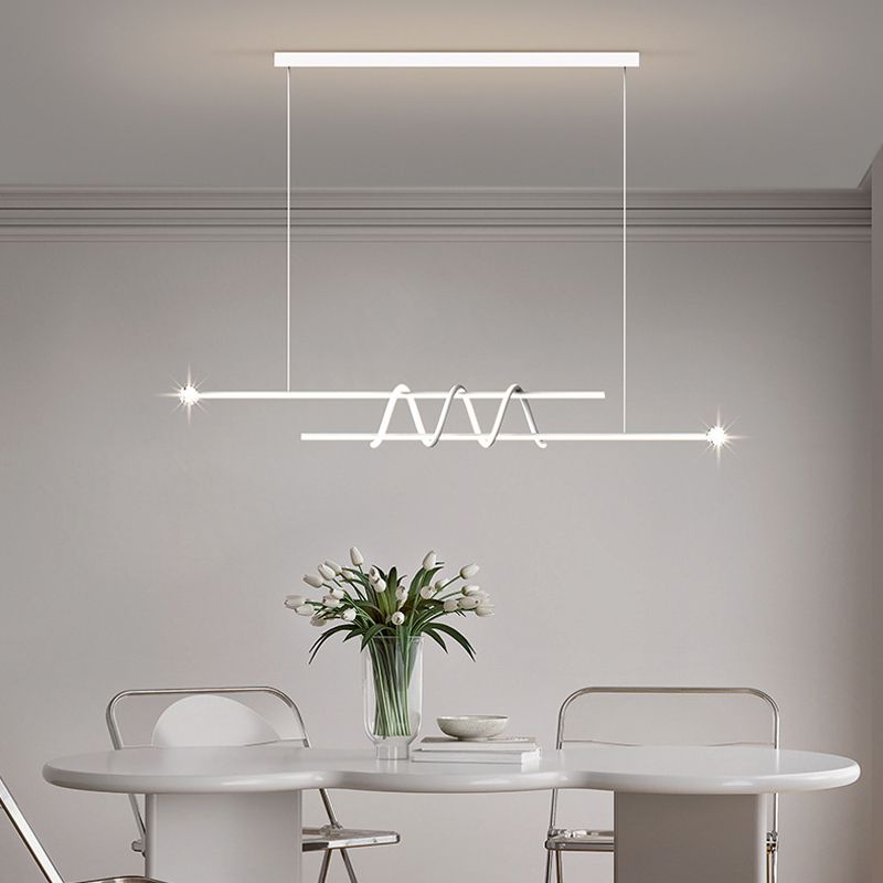 Modern Style Linear Shape Island Pendants Metal Pendant Lights for Dining Room