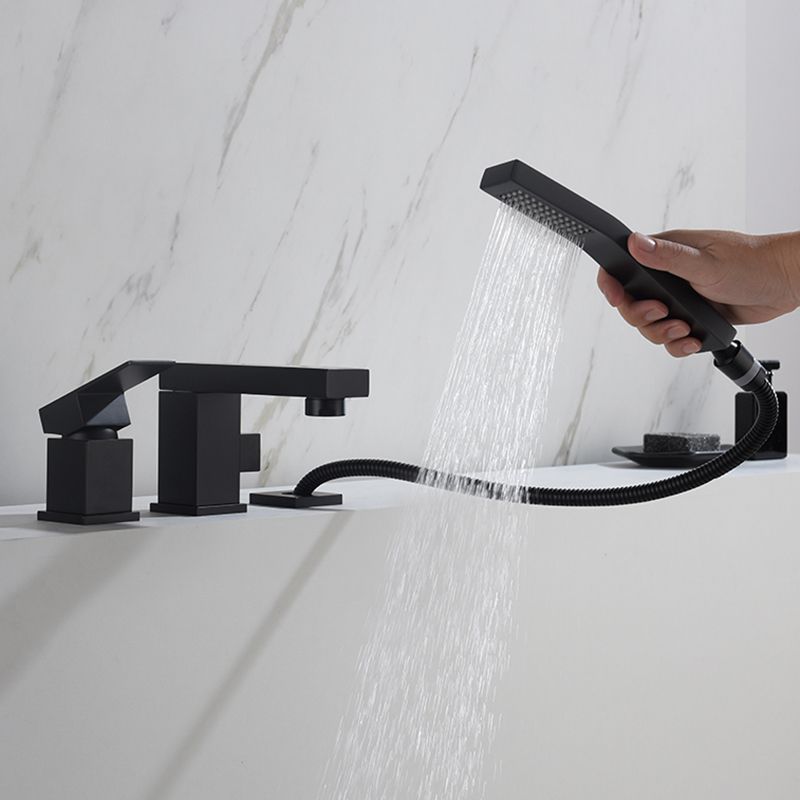 Deck Mounted Metal Freestanding Tub Filler Single Handle Freestanding Faucet