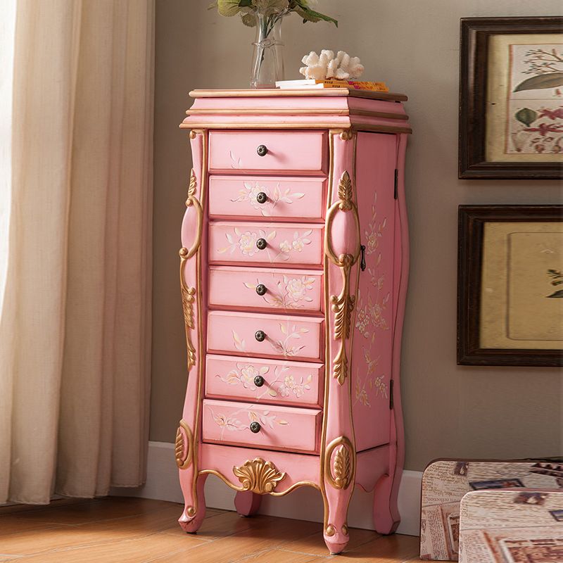 Contemporary Glam Storage Dresser Rubber Wood Storage Chest Dresser for Bedroom
