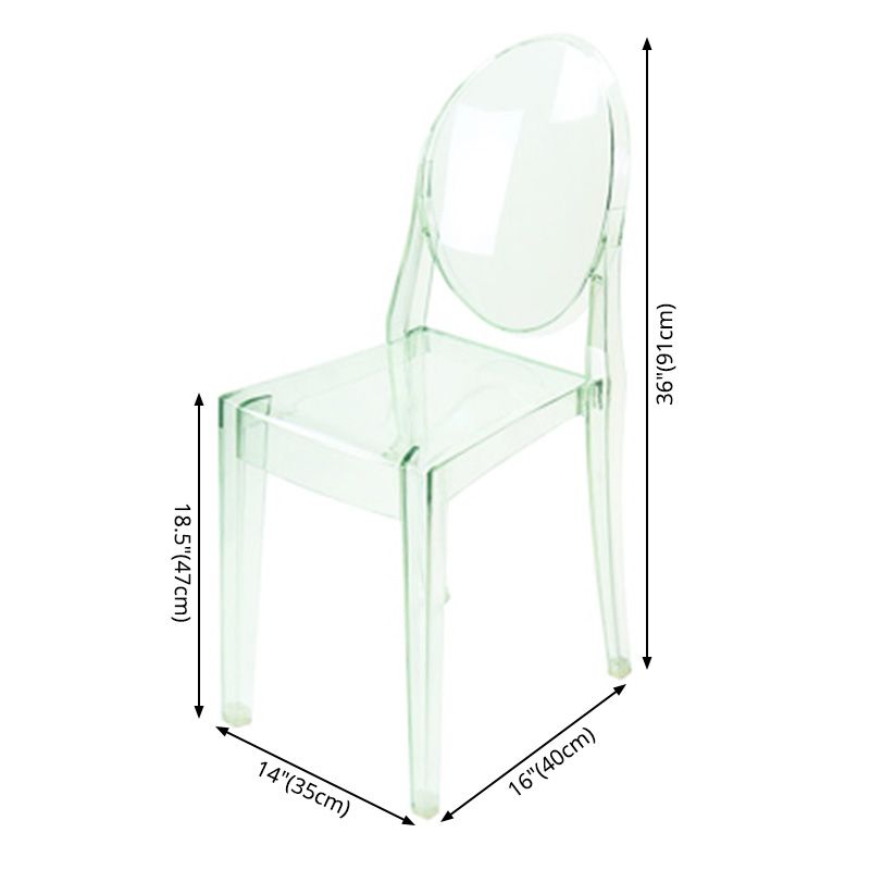 Scandinavian Winehouse Plastic Side Chair Transparent Open Dining Chair (Set of 4)
