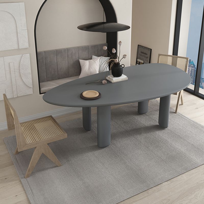 Oval Tripod Base Dining Table Solid Wood Modern Kitchen Dinner Dining Room Table