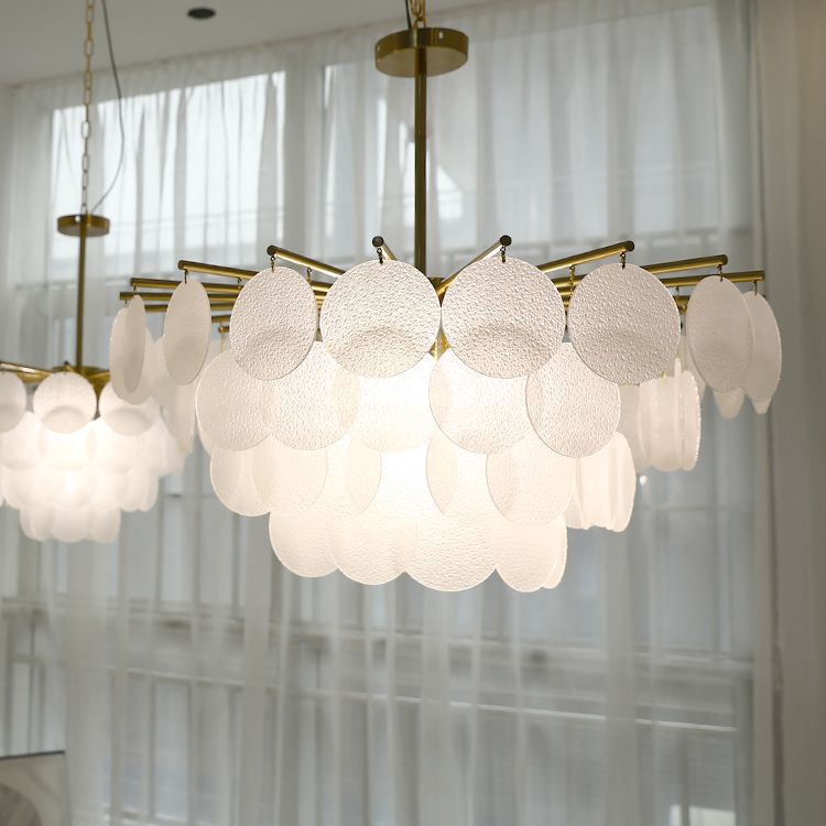 Contemporary Style Geometry Pendant Lights Glass Hanging Chandeliers in Gold