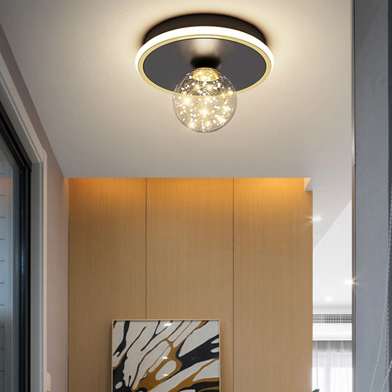 Hallway LED Flush Mount Light Minimalist Starry Glass Ceiling Light