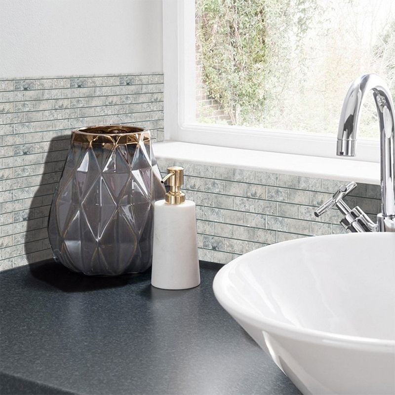 Compact Tiles Wallpaper Panel Set for Living Room Brick Look Peel Wall Decor, 11' L x 11" W