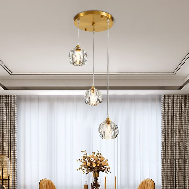 Modern Clear Crystal Shade Hanging Light Household Pendent Lighting Fixtures