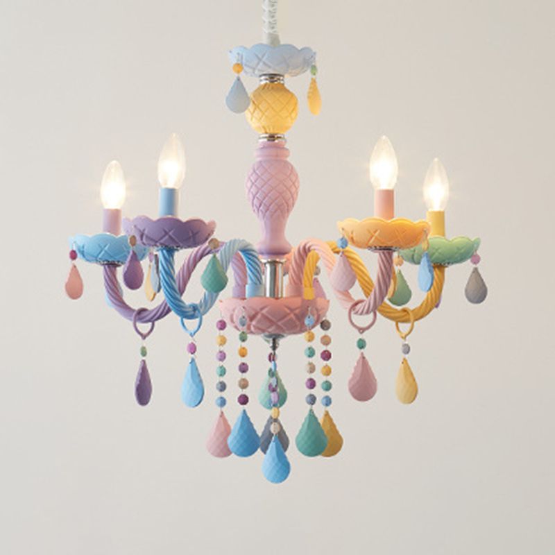 Lamaron lampade a candela del lampadario in metallo multicolore lampada sospesa per soggiorno