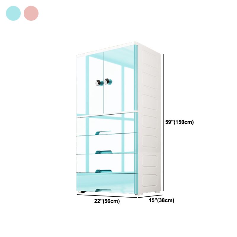 Modern Style Wardrobe Plastic Bedroom Wardrobe Closet with Legs