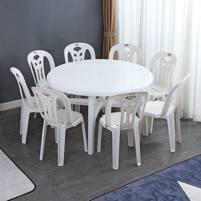 Modern Style Geometric Courtyard Table Plastic Waterproof Outdoor Table