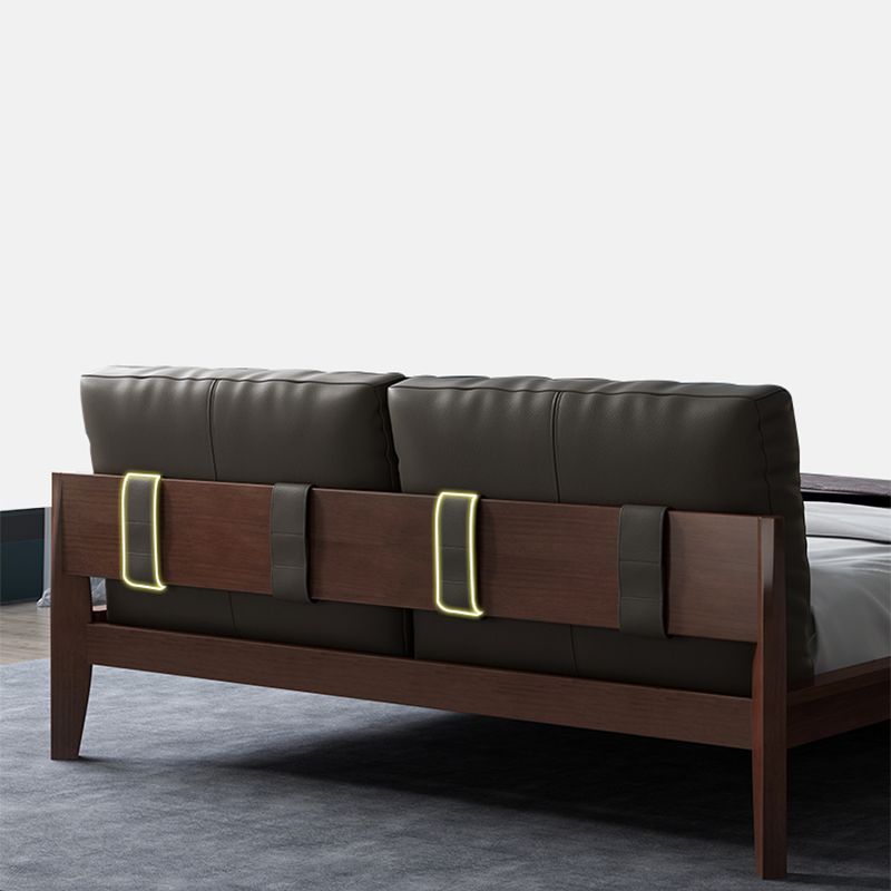 Modern Panel Bed No Distressing Wood Standard Bed Upholstered Headboard